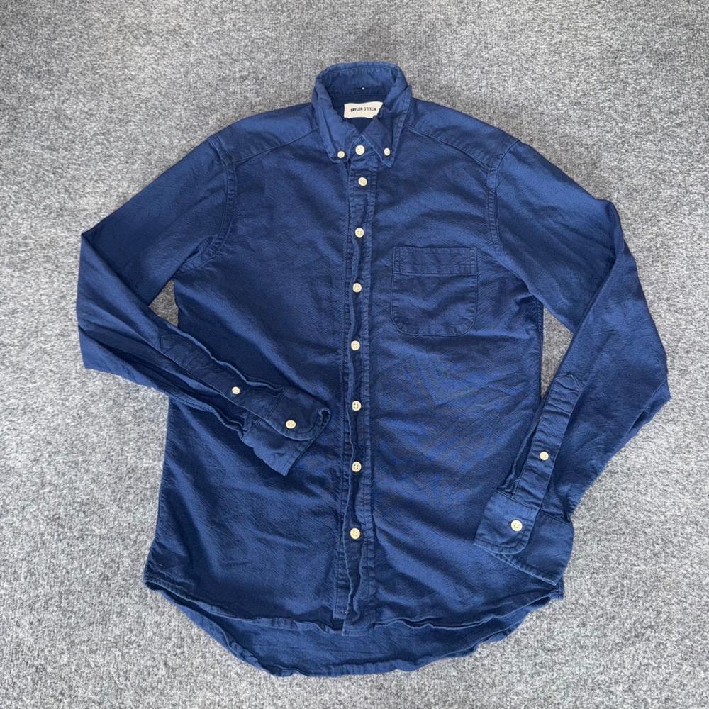 Taylor Stitch The Jack Navy Blue Cotton Button Down‎ Shirt Mens Size 36 Small